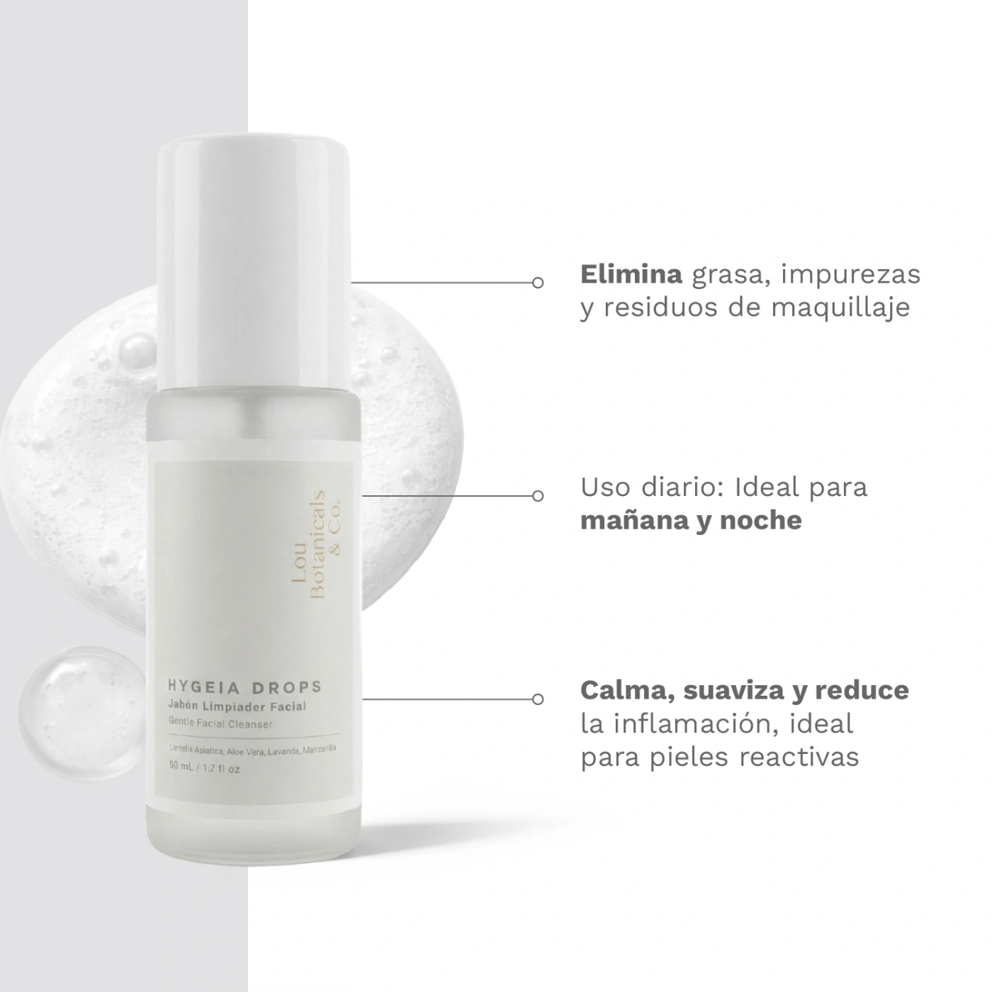 HYGEIA DROPS: JABÓN LIMPIADOR FACIAL 50 ML - 2