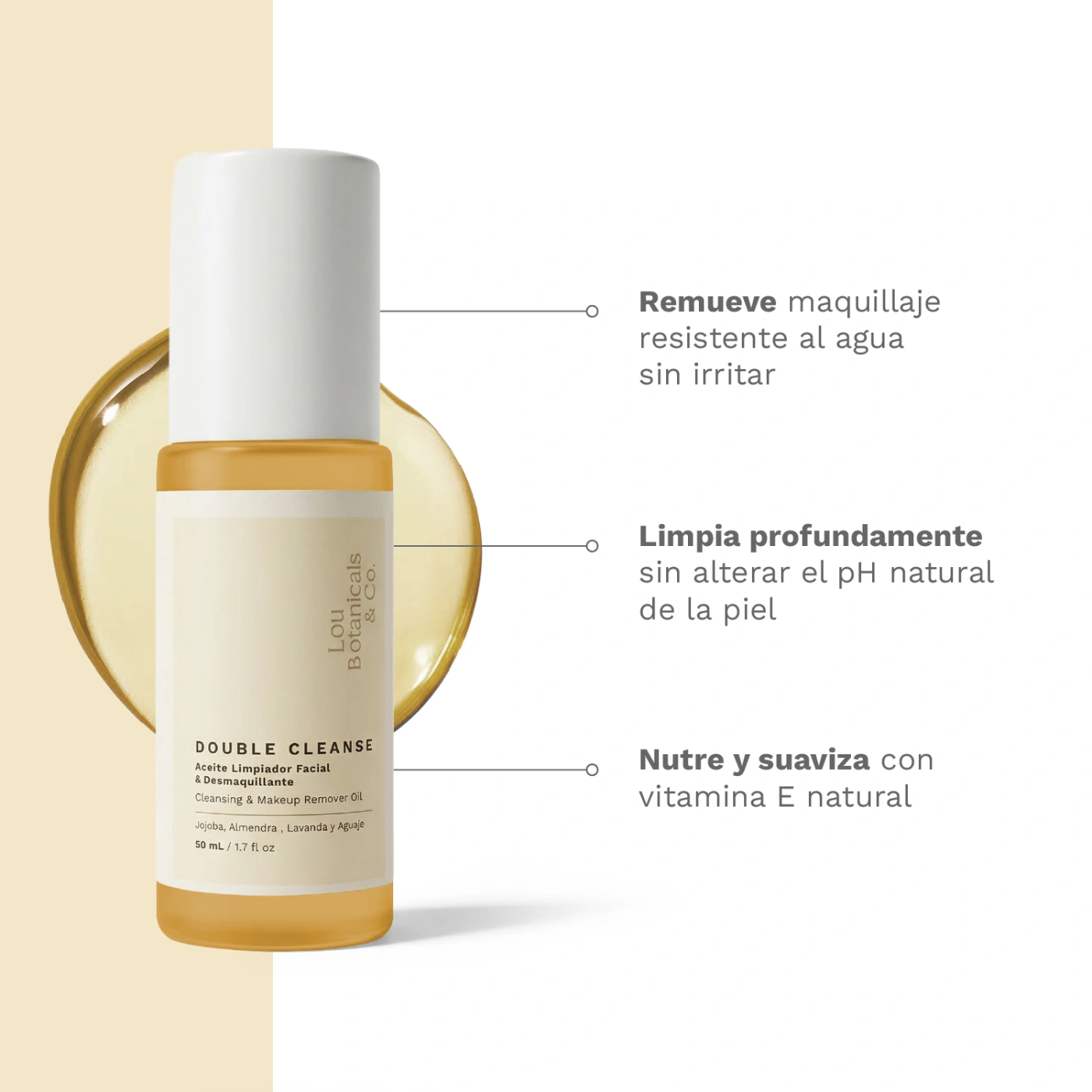 DOUBLE CLEANSE: ACEITE LIMPIADOR FACIAL Y DESMAQUILLANTE 50ML - 2