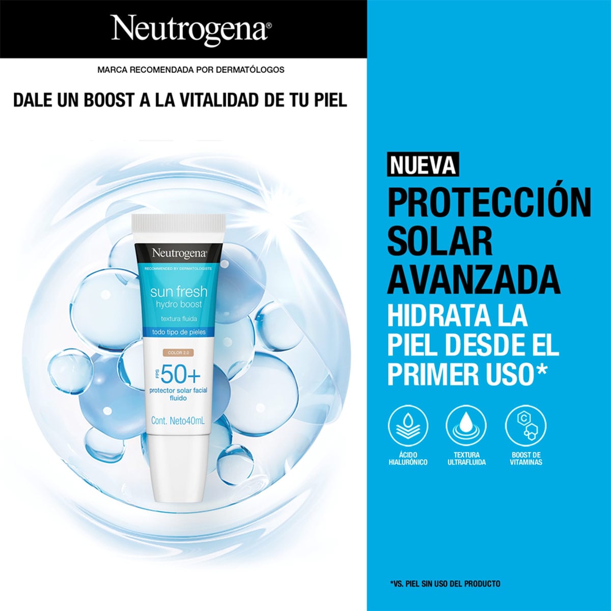 PROTECTOR SOLAR NEUTROGENA HB 50 ML CON COLOR - 2