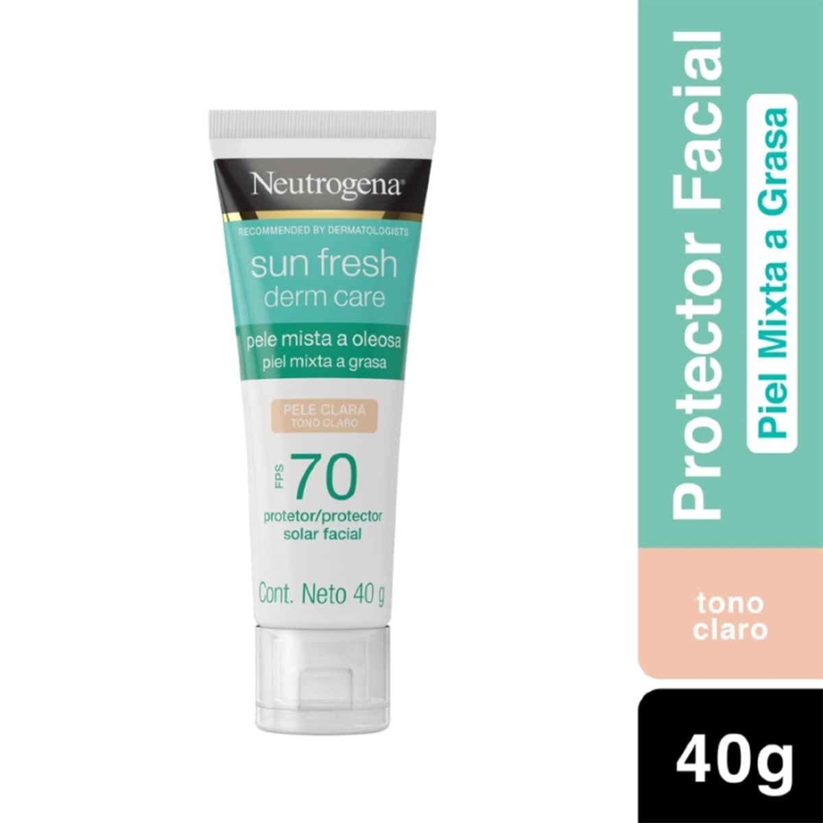 PROTECTOR SOLAR FACIAL NEUTROGENA TONO CLARO SUN FRESH DERM CARE FPS70 40 GR - 1