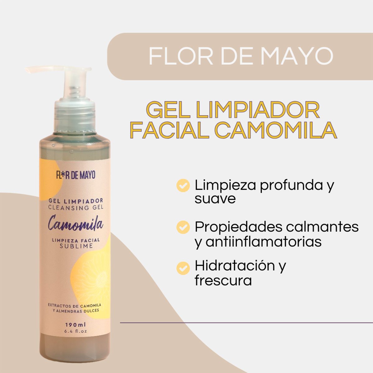 GEL LIMPIADOR FLOR DE MAYO GEL LIMPIADOR CAMOMILA 190 ML - 2