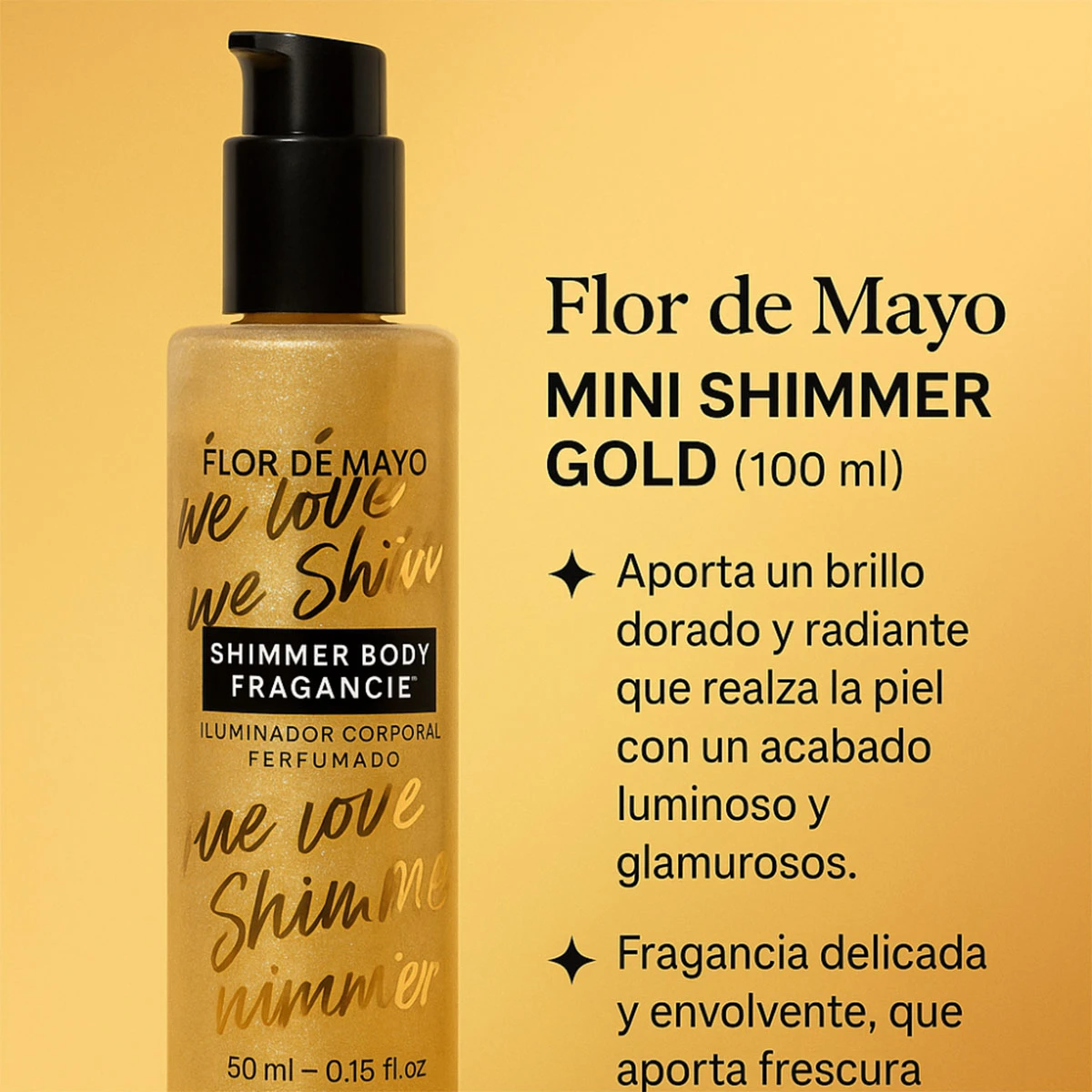 BRUMA CORPORAL FLOR DE MAYO SHIMMER BODY FRAGRANCE GOLD 100 ML - 2