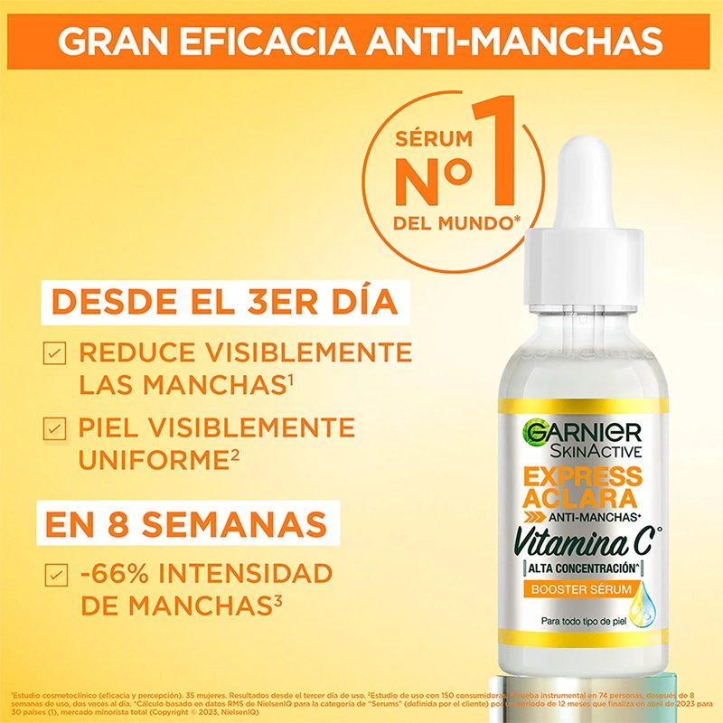 PACK GARNIER EXPRESS ACLARA CREMA FPS30 + SÉRUM 30 ML - 8