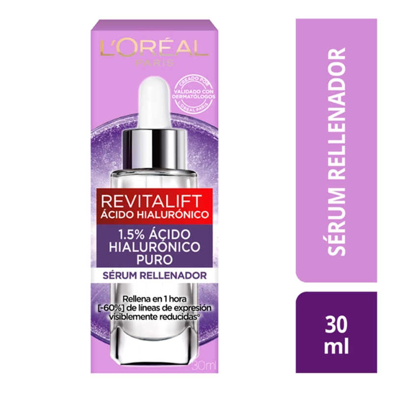 PACK L'ORÉAL PARIS SÉRUM ROSTRO + SÉRUM OJOS REVITALIFT ÁCIDO HIALURÓNICO - 3