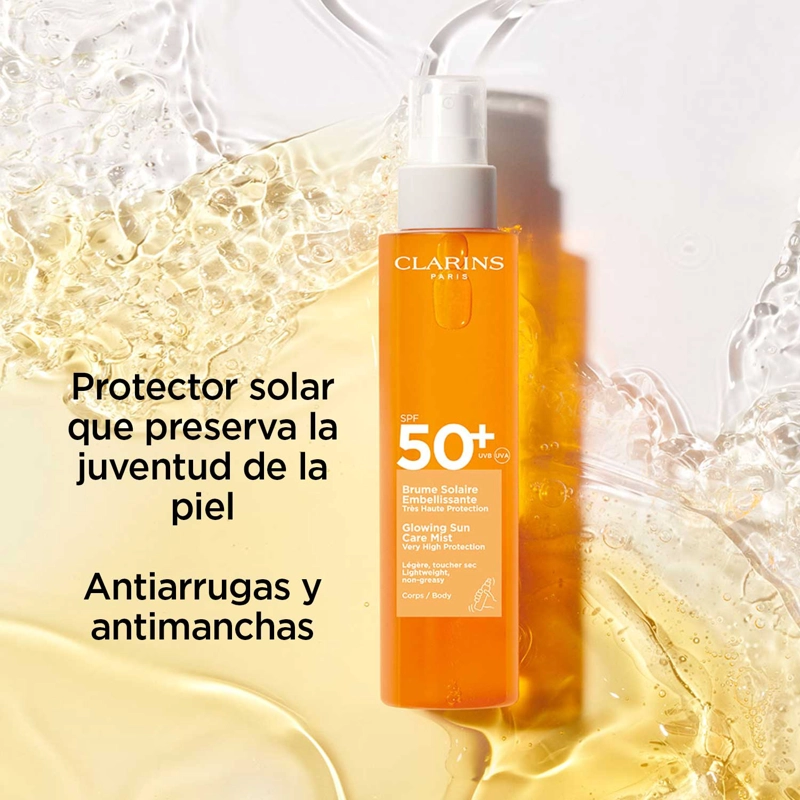 CLARINS GLOWING SUN CARE MIST BRUMA SOLAR SPF 50+ PARA EL CUERPO - 3