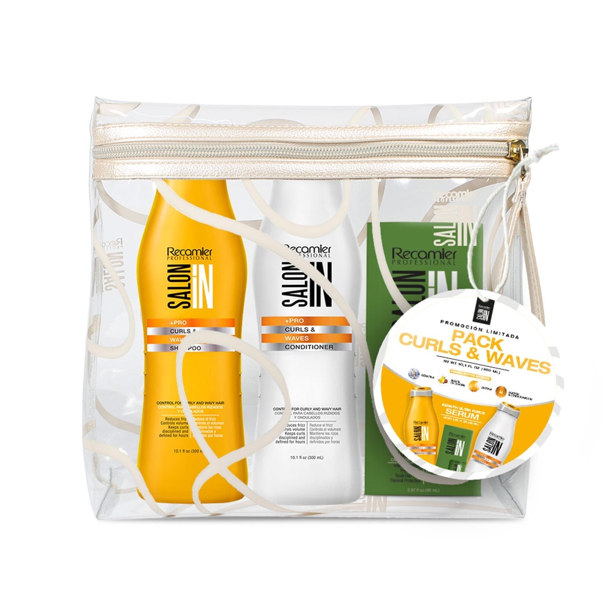 PACK ESTUCHE SALON IN DUO CURLS & WAVES 300 ML + SERUM UF - 1