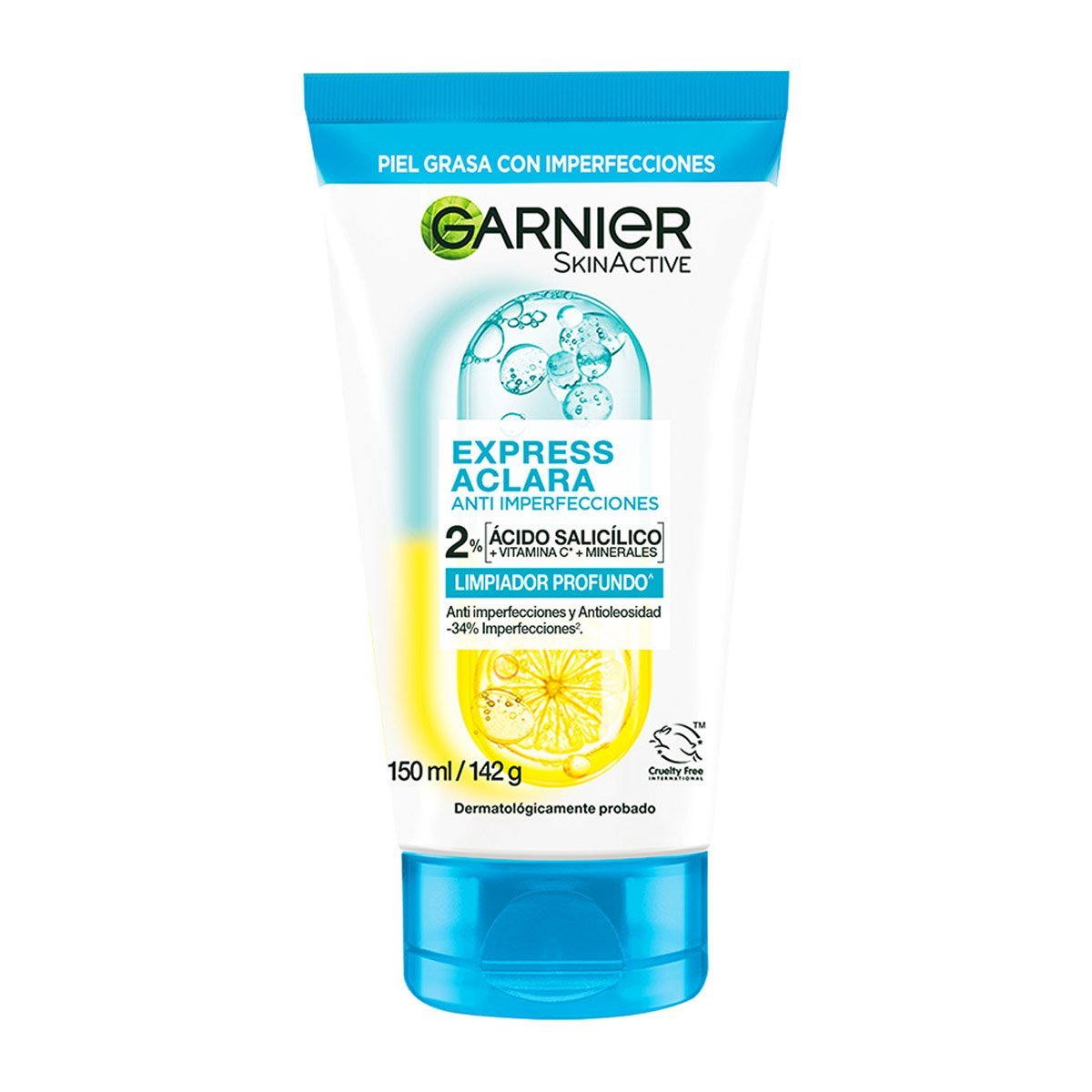 LIMPIADOR PROFUNDO EXPRESS ACLARA ANTI IMPERFECCIONES GARNIER 150 ML - 1