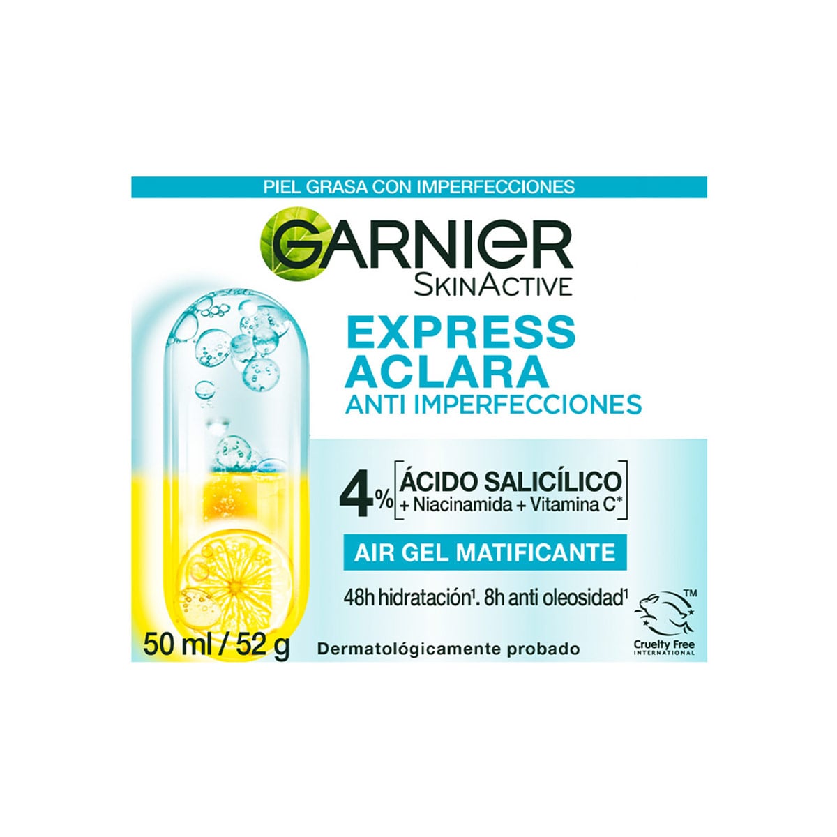 CREMA HIDRATANTE MATIFICANTE EN GEL EXPRESS ACLARA ANTI IMPERFECCIONES GARNIER 50 ML - 2