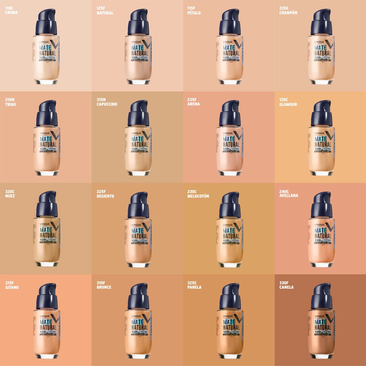 BASE MATE NATURAL VOGUE 115F PETALO 30 ML - 7