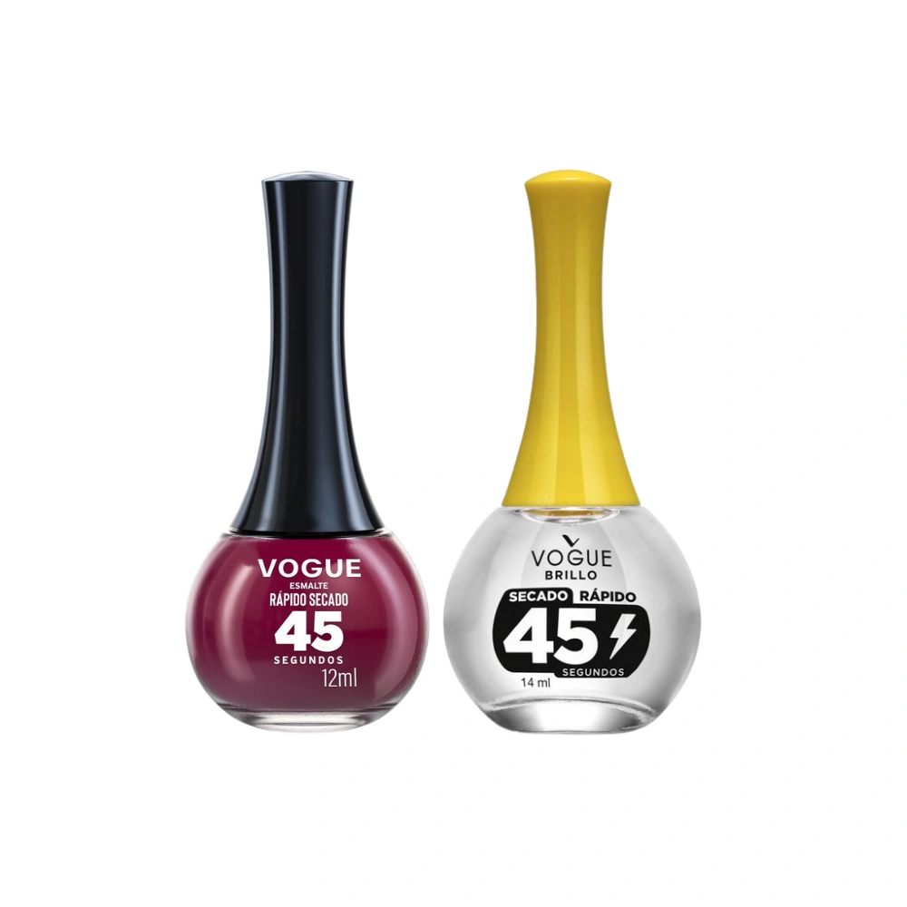 PACK VOGUE: ESMALTE SECADO RÁPIDO BESO PICANTE + BRILLO - 1