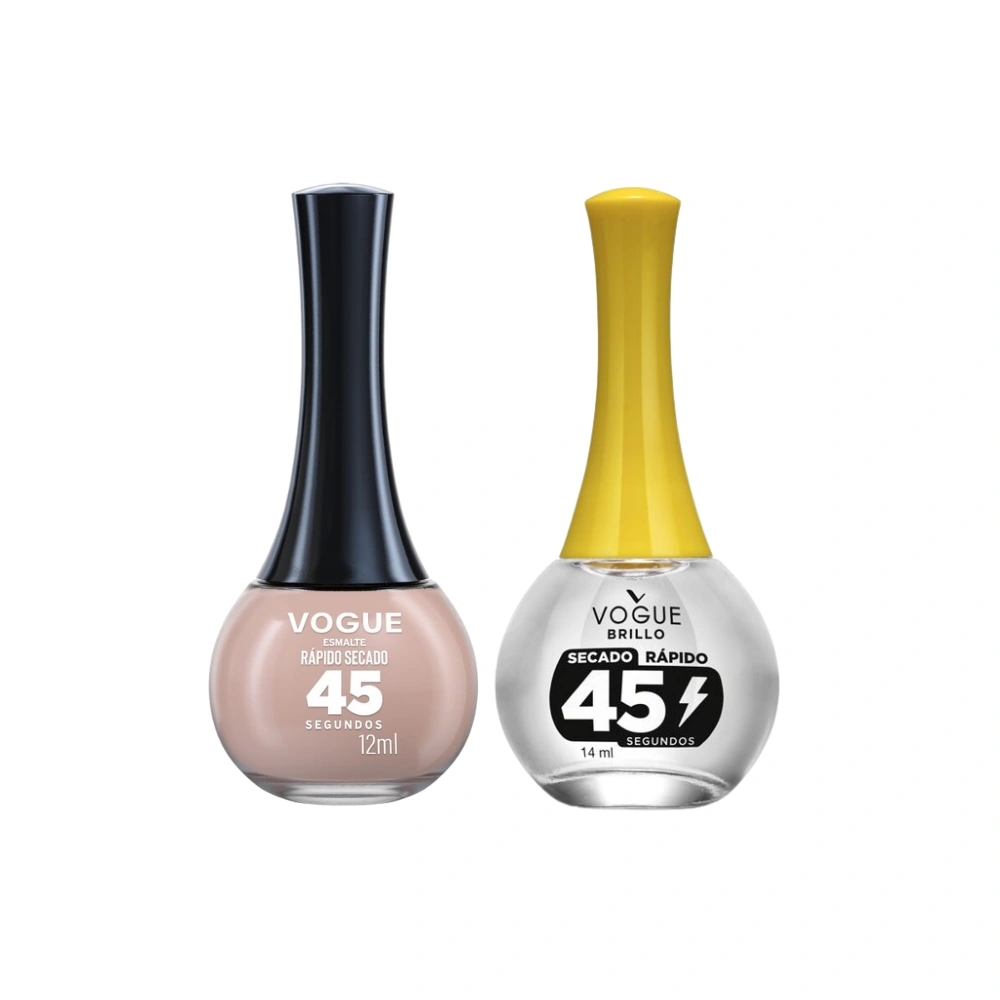 PACK VOGUE: ESMALTE SECADO RÁPIDO ARENITA PLAYITA + BRILLO - 1