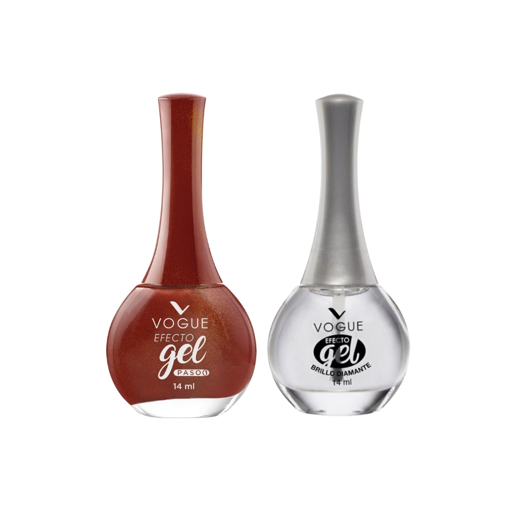 PACK VOGUE: ESMALTE GEL TONO DETERMINACION  + BRILLO DIAMANTE - 1