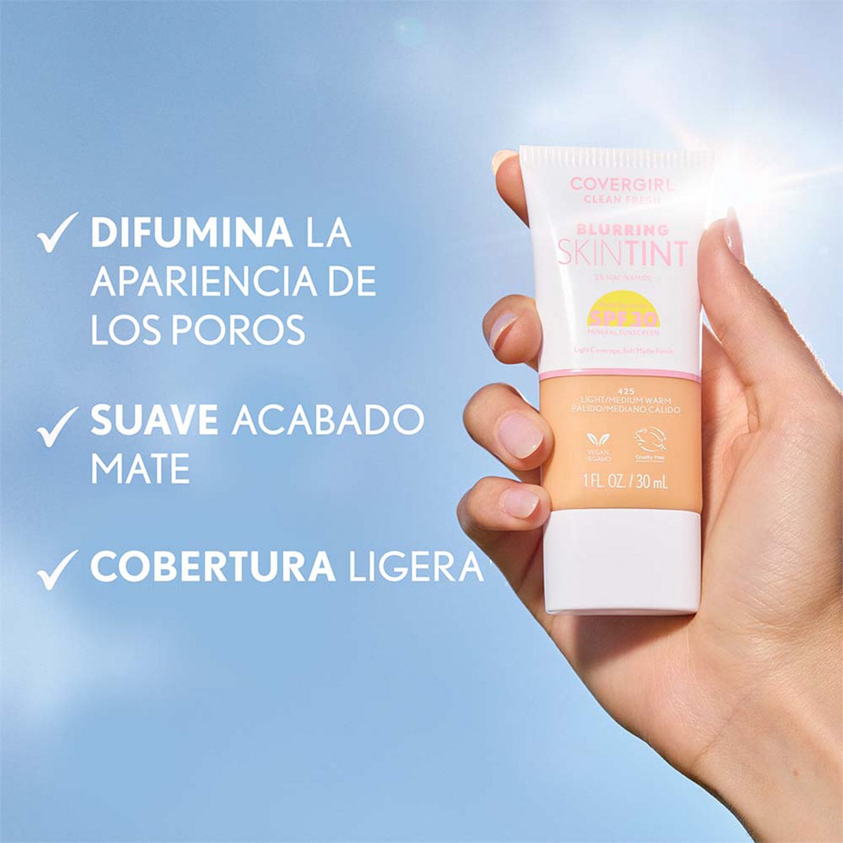 BASE COVERGIRL CLEAN FRESH BLURRING SKIN TINT LIGHT MEDIUM NEUTRAL 420 - 5