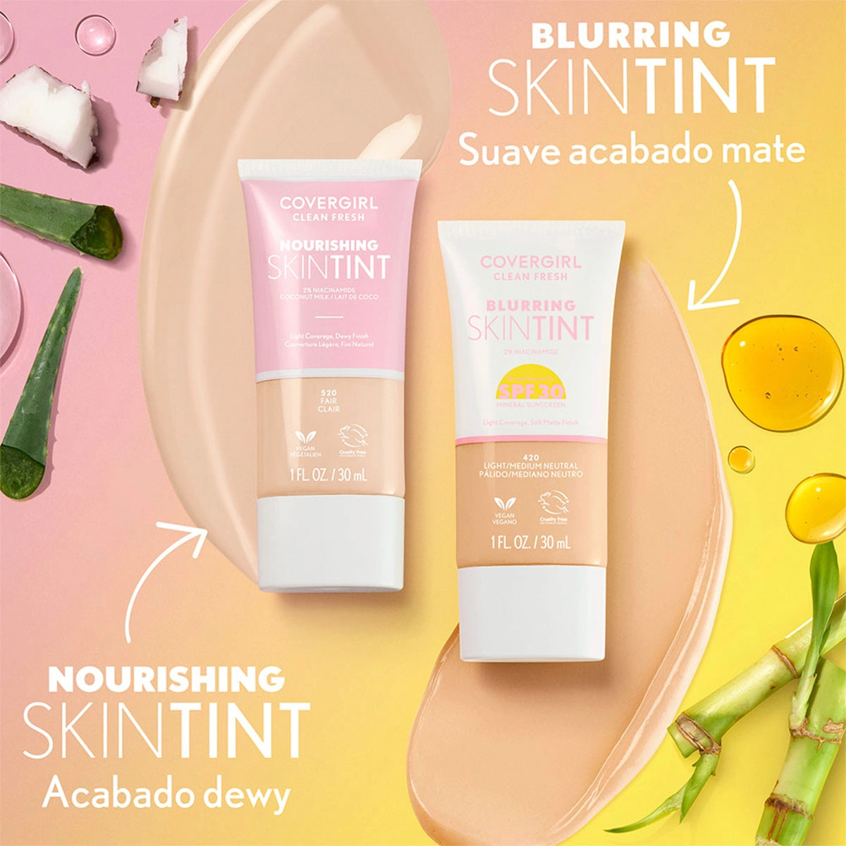 BASE COVERGIRL CLEAN FRESH BLURRING SKIN TINT LIGHT MEDIUM NEUTRAL 420 - 6