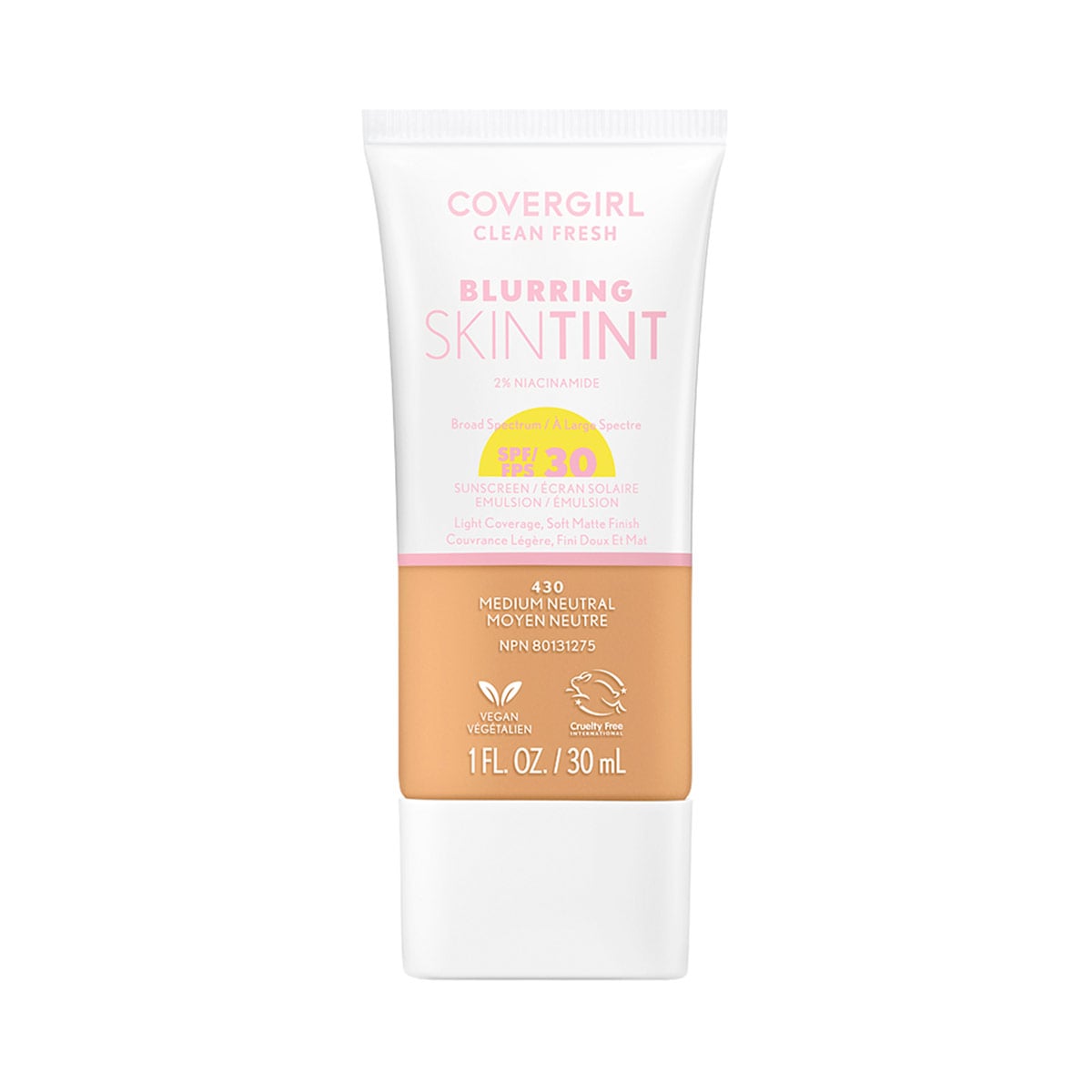 BASE COVERGIRL CLEAN FRESH BLURRING SKIN TINT MEDIUM NEUTRAL 430 - 1