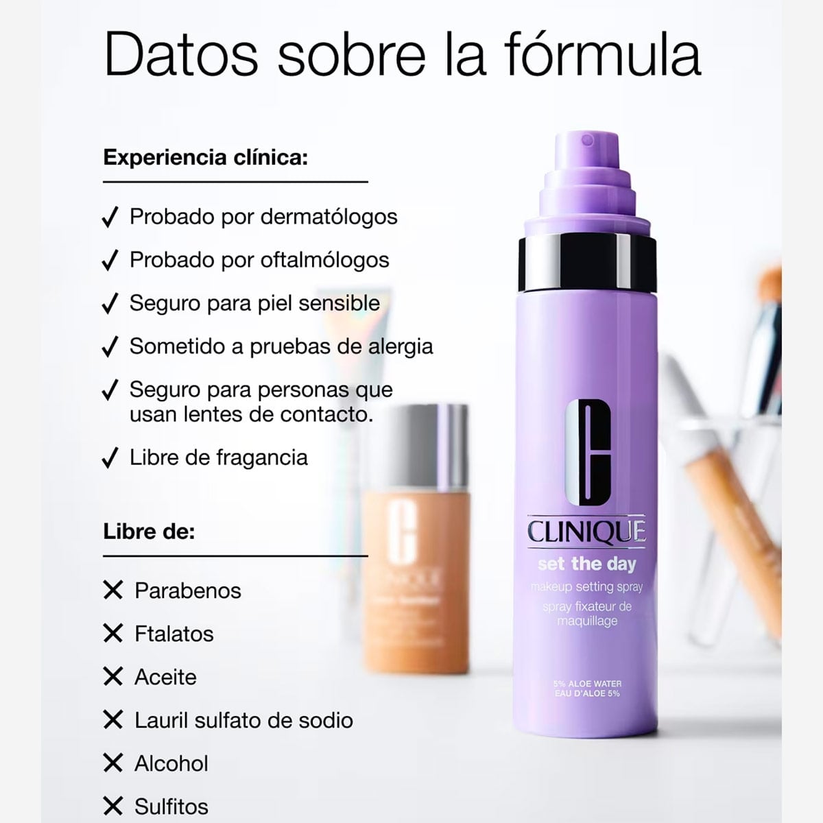 FIJADOR DE MAQUILLAJE CLINIQUE SET THE DAY 24H SETTING SPRAY 100ML - 4