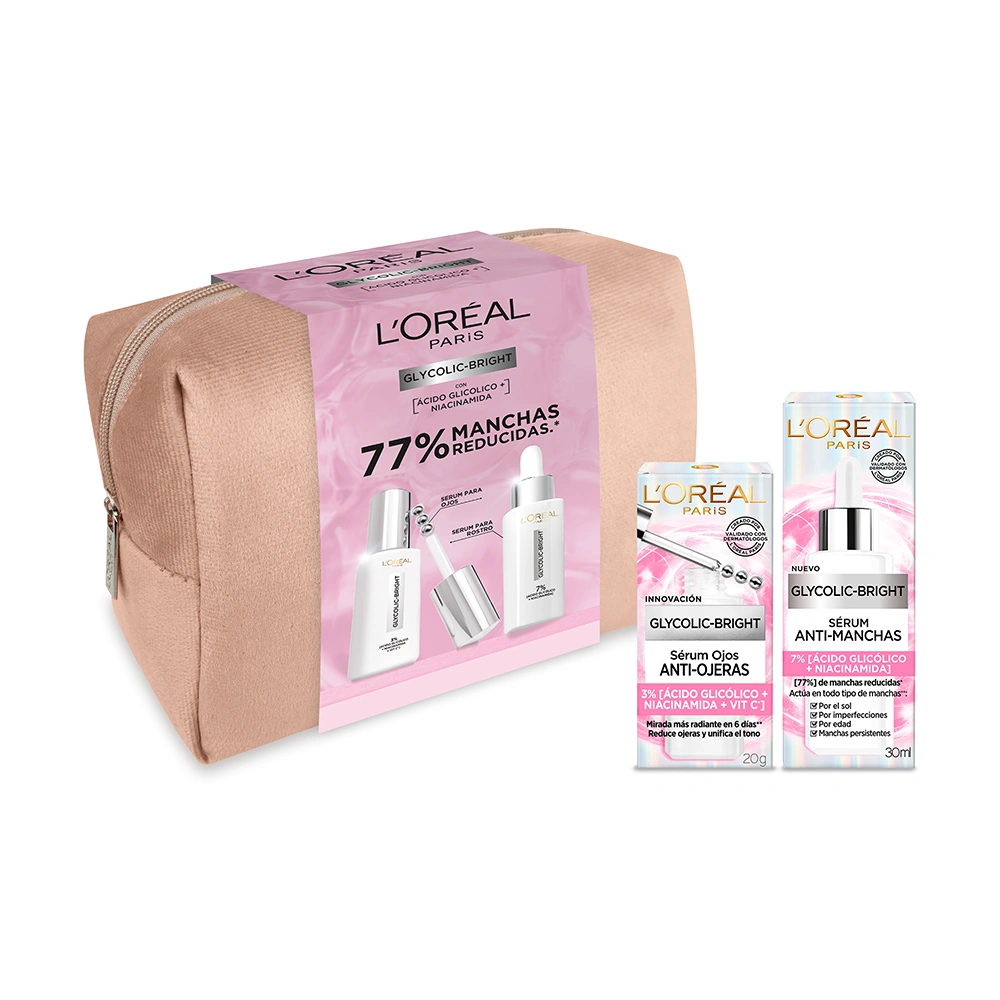 PACK L'ORÉAL SÉRUM ROSTRO + SÉRUM OJOS GLYCOLIC BRIGHT - 1