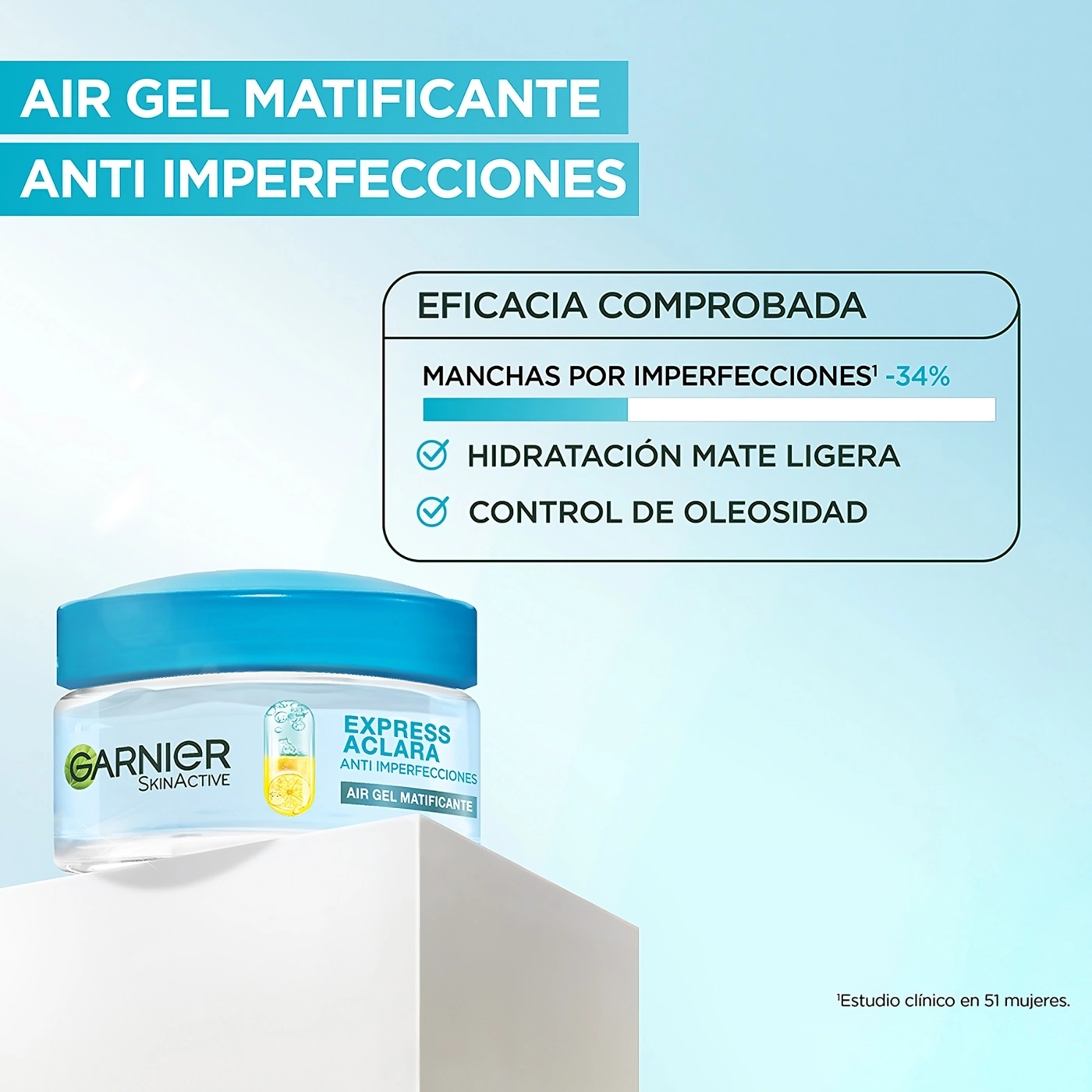 RUTINA ANTI IMPERFECCIONES GARNIER SERUM + CREMA GEL + PROTECTOR SUPER UV - 5