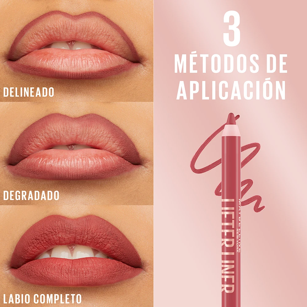 TRIO LABIALES NUDES MAYBELLINE LIFTER LINER PEAKING + TEDDY TINT 15 SKINNYDIP + LIFTER GLOSS STONE - 13