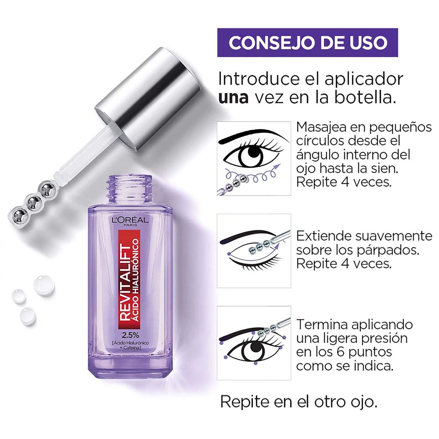 SET TRIO SERUMS LOREAL PARIS RETINOL + SERUM REVITALIFT AH + SERUM REVITALIFT OJOS - 6