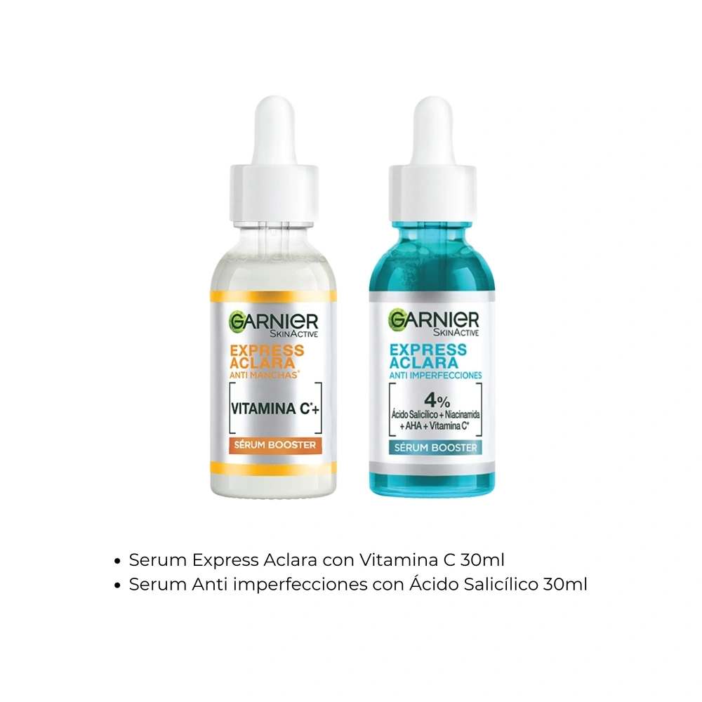 DUO SERUM GARNIER ANTI IMPERFECCIONES + EXPRESS ACLARA - 2