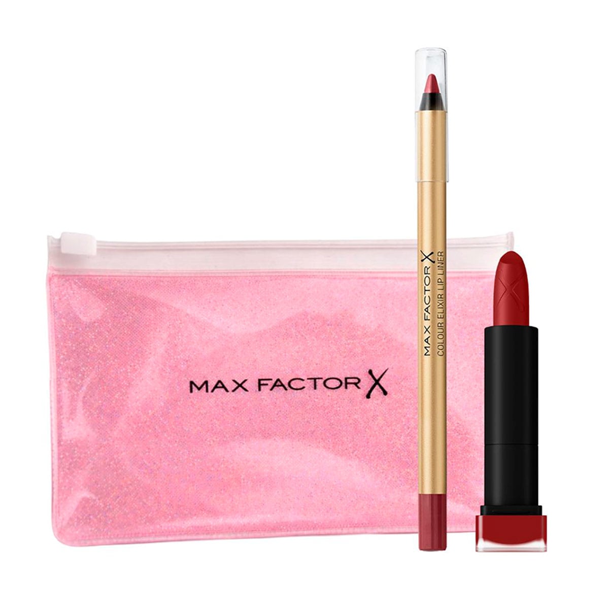 PACK MAQUILLAJE MAX FACTOR DELINEADOR DE LABIOS MAUVE MOMENT + LABIAL COLOUR ELIXIR VELVET MATTE LOVE + NECESER - 1