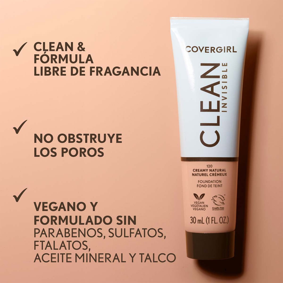 BASE LÍQUIDA COVERGIRL CLEAN INVISIBLE CLASSIC IVORY 110 - 6