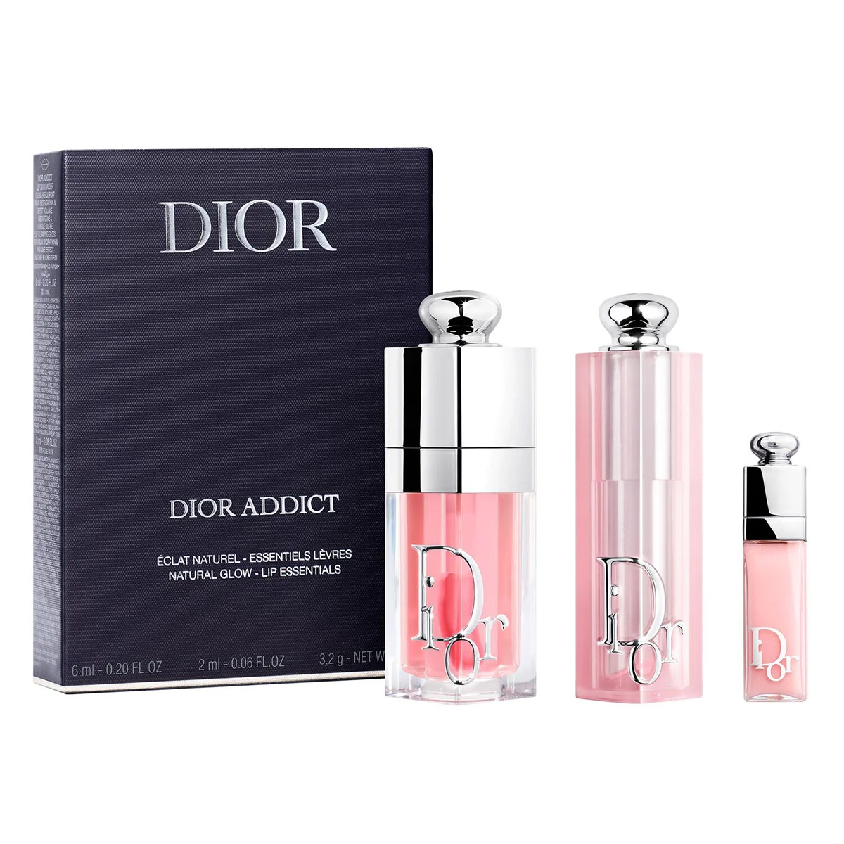 SET DE MAQUILLAJE DIOR LIP GLOW BALM 001+LIP GLOW OIL 001+MINI LIP MAXIMIZER 001 - 1