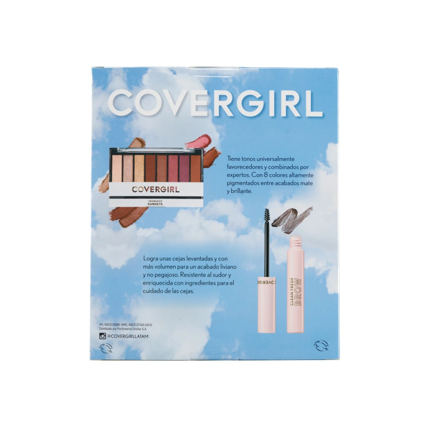 PACK SOMBRAS COVERGIRL SUNSETS + GEL DE CEJAS CLEAN FRESH DARK BROWN - 2
