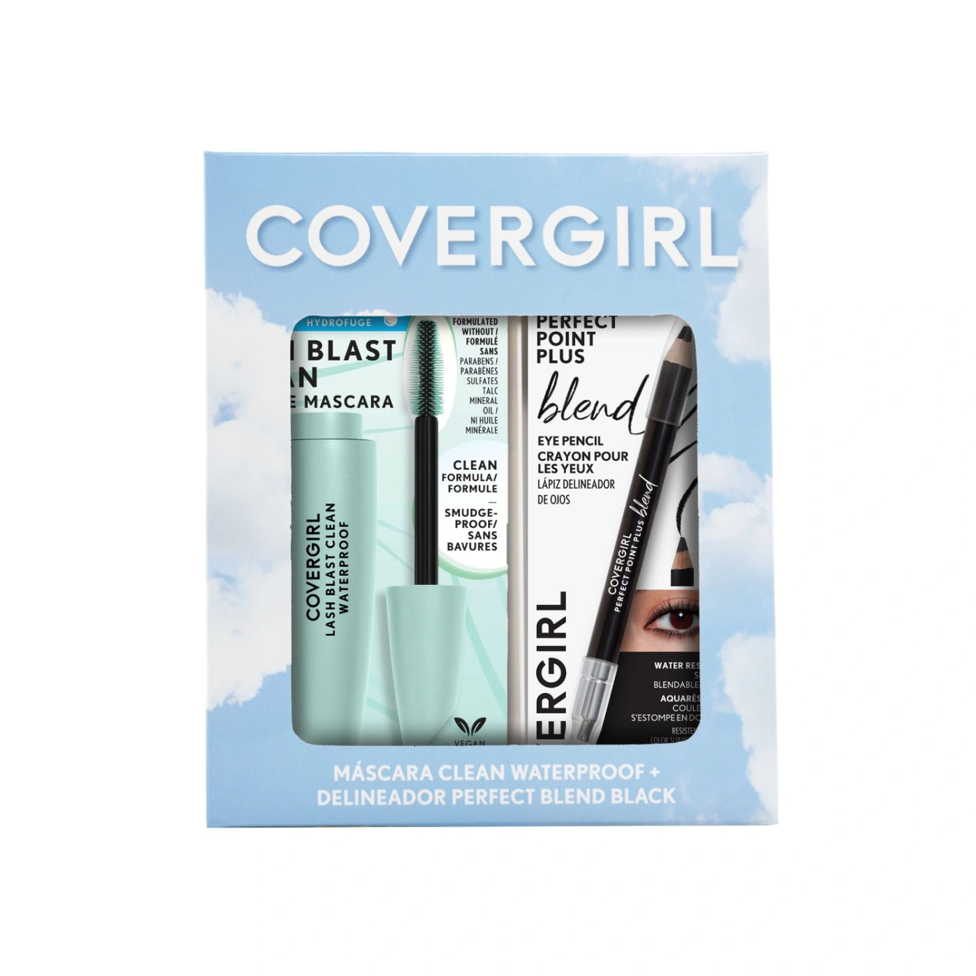 PACK MÁSCARA DE PESTAÑAS COVERGIRL LASH BLAST CLEAN WP + DELINEADOR PERFECT BLEND PENCIL BLACK - 1