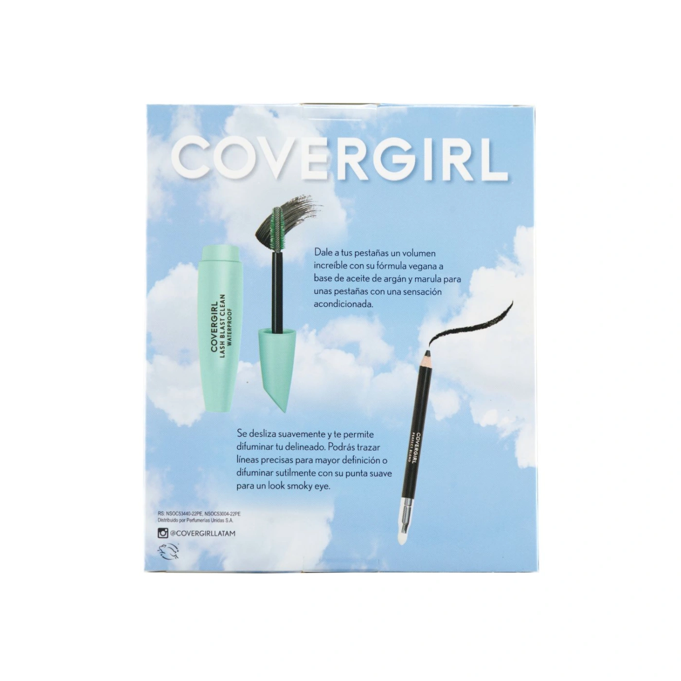 PACK MÁSCARA DE PESTAÑAS COVERGIRL LASH BLAST CLEAN WP + DELINEADOR PERFECT BLEND PENCIL BLACK - 2