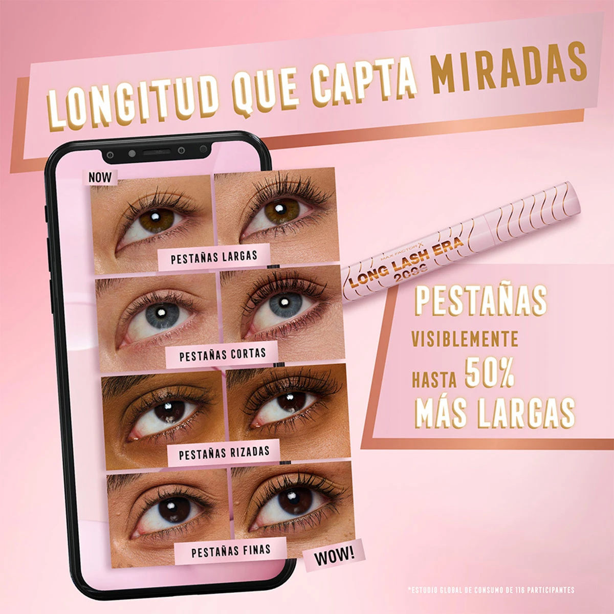 MÁSCARA DE PESTAÑASMAX FACTOR 2000 CALORIE LONG LASH ERA - 4