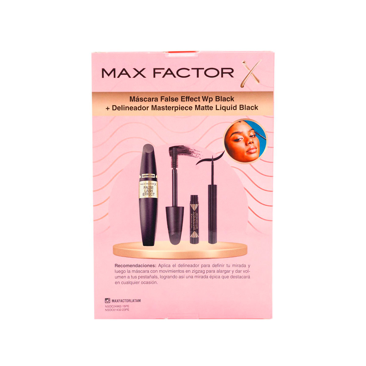 PACK MÁSCARA DE PESTAÑAS Y DELINEADOR MAX FACTOR FALSE LASH EFFECT WP+MASTERPIECE MATTE LIQUID BLACK - 2