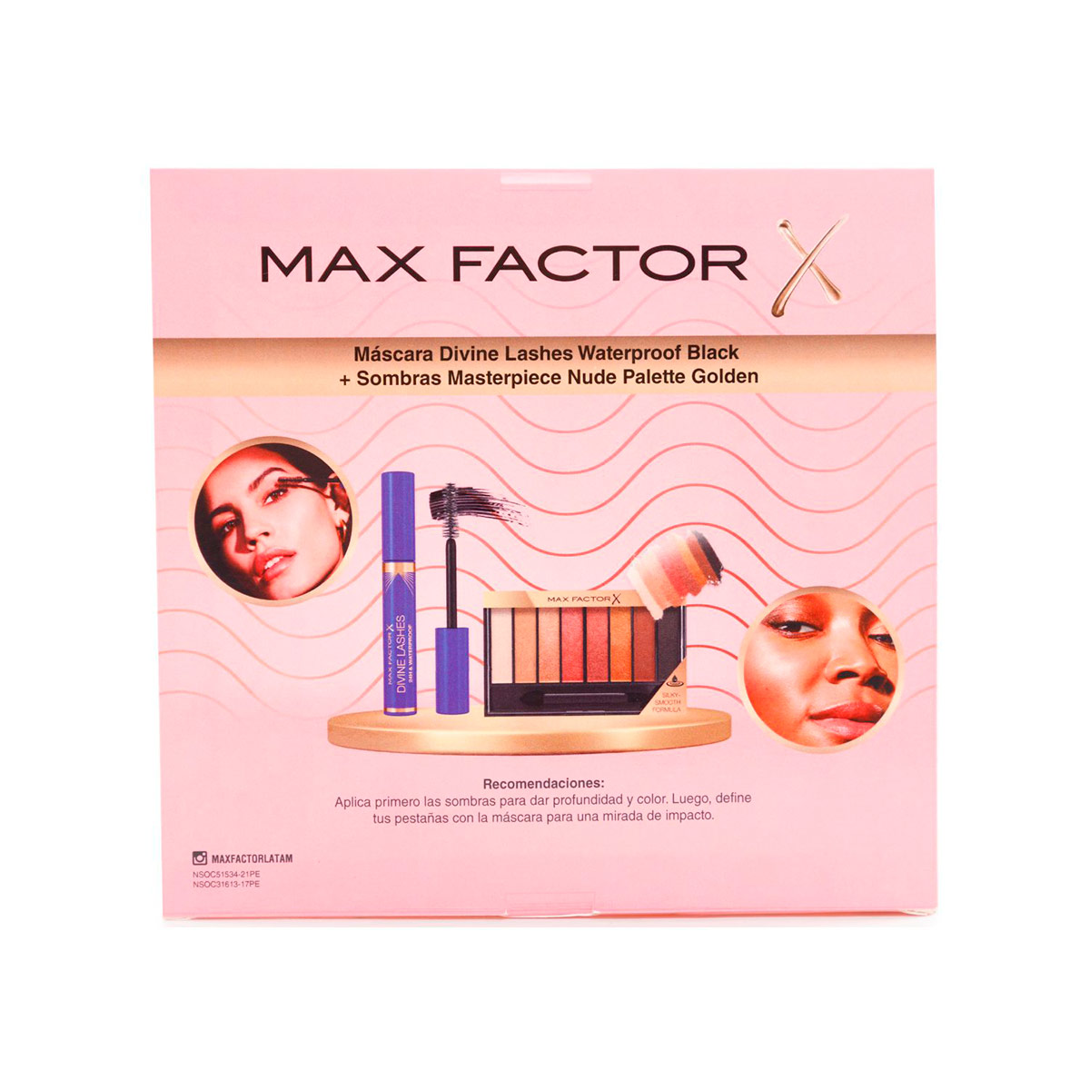PACK MÁSCARA DE PESTAÑAS+SOMBRA DE OJOS MAX FACTOR DIVINE LASHES WP+MASTERPIECE GOLDEN - 2