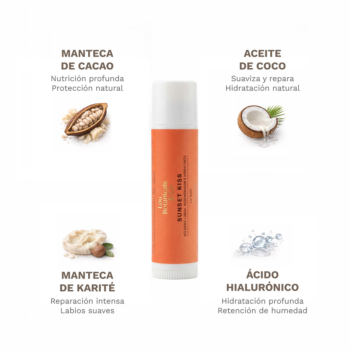 BALSAMO LABIAL HIDRATANTE LOU BOTANICALS SUNSET KISS - 2