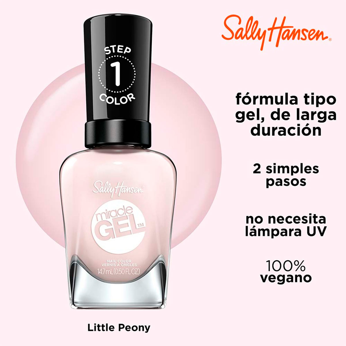 ESMALTE DE UÑAS SALLY HANSEN MIRACLE GEL LITTLE PEONY - 3