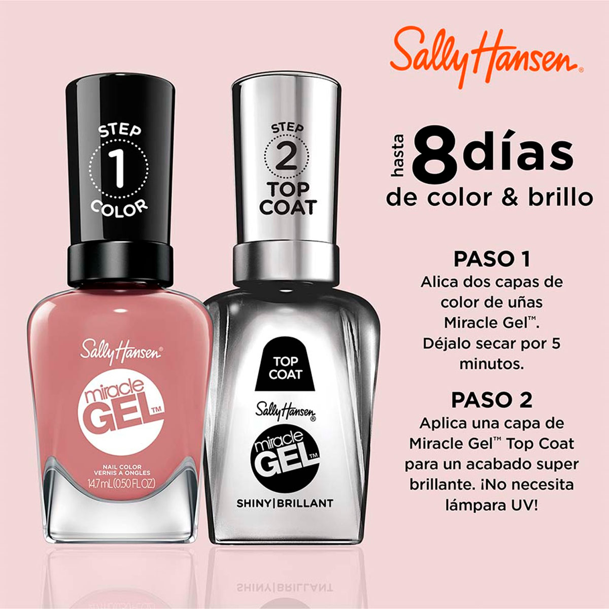 ESMALTE DE UÑAS SALLY HANSEN MIRACLE GEL ROSE & SHINE - 4