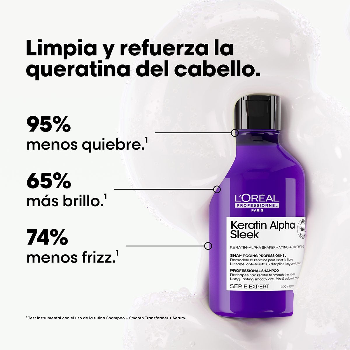 SHAMPOO LOREAL PROFESSIONNEL KERATIN ALPHA SLEEK 300ML - 3