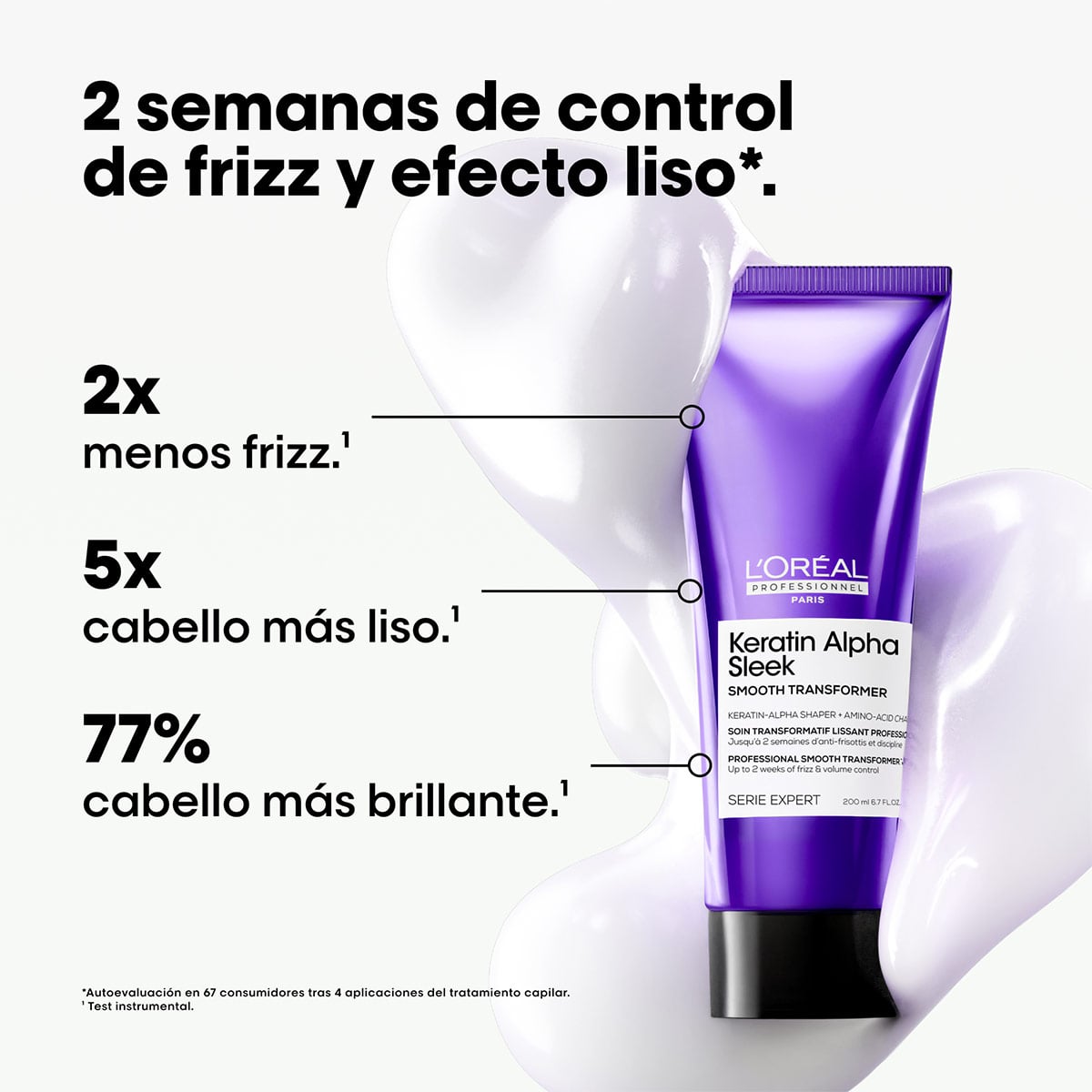 TRATAMIENTO LOREAL PROFESSIONNEL TRANSFORMER KERATIN ALPHA SLEEK 250ML - 5