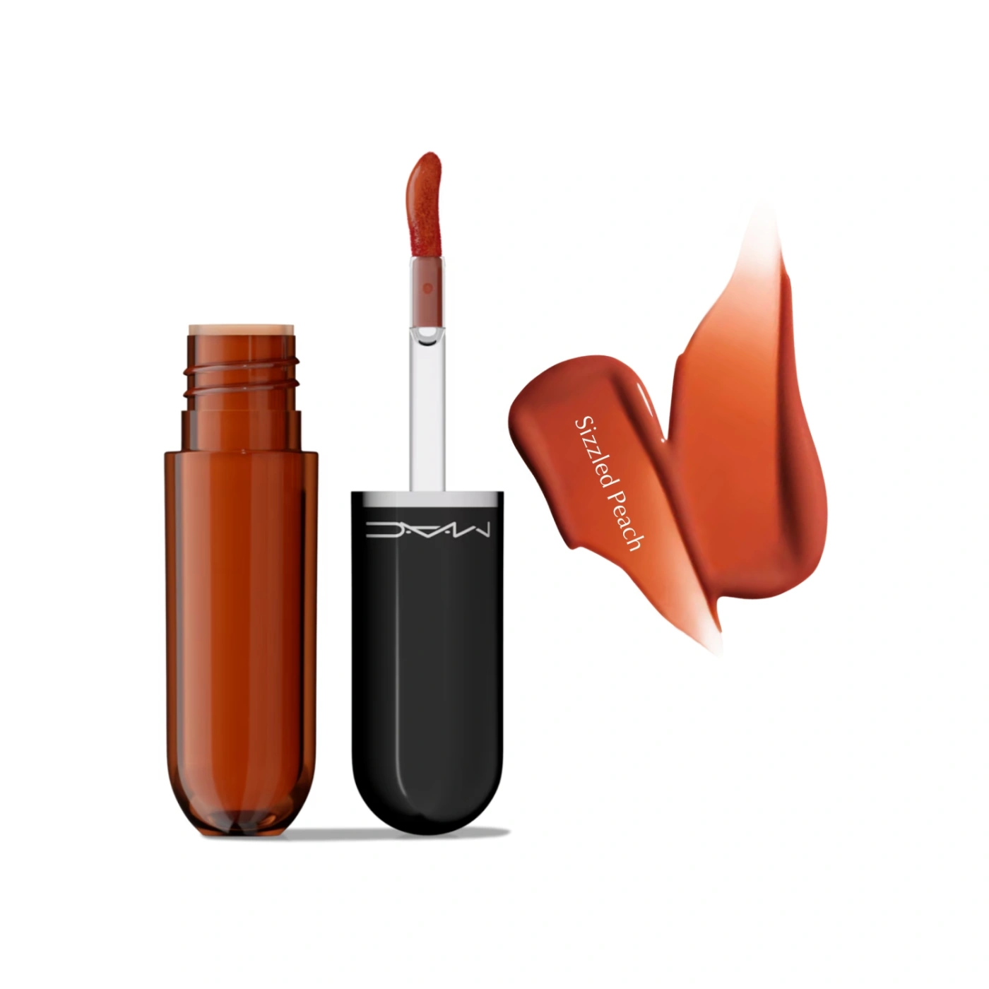 TINTA LABIAL MAC LUSTREGLASS STAINGLASS LIP SIZZLED PEACH - 1