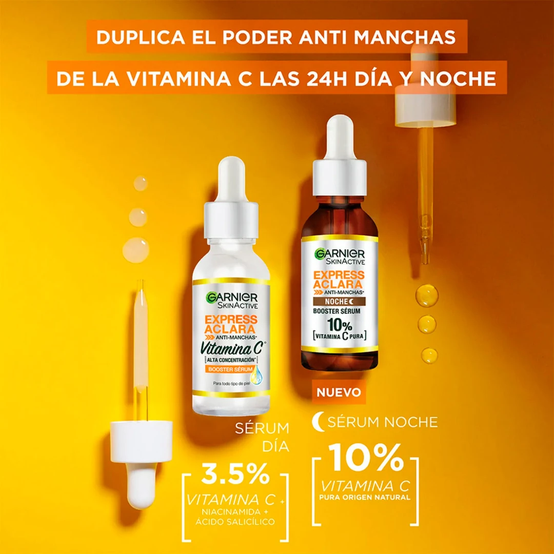 DÚO SÉRUM GARNIER EXPRESS ACLARA DÍA Y NOCHE 30ML - 6