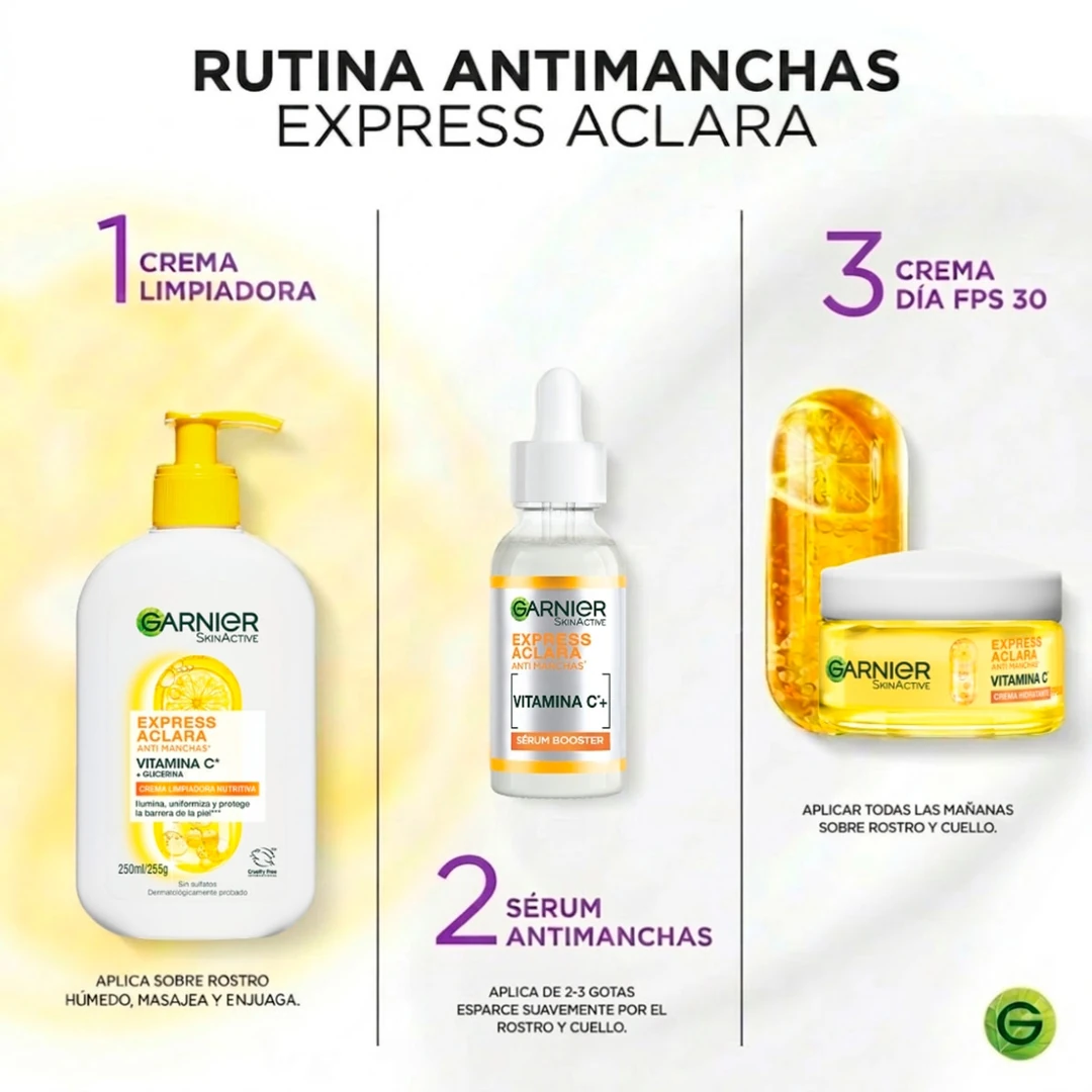 SET ANTIMANCHAS GARNIER EXPRESS ACLARA 150ML+50ML+30ML - 4