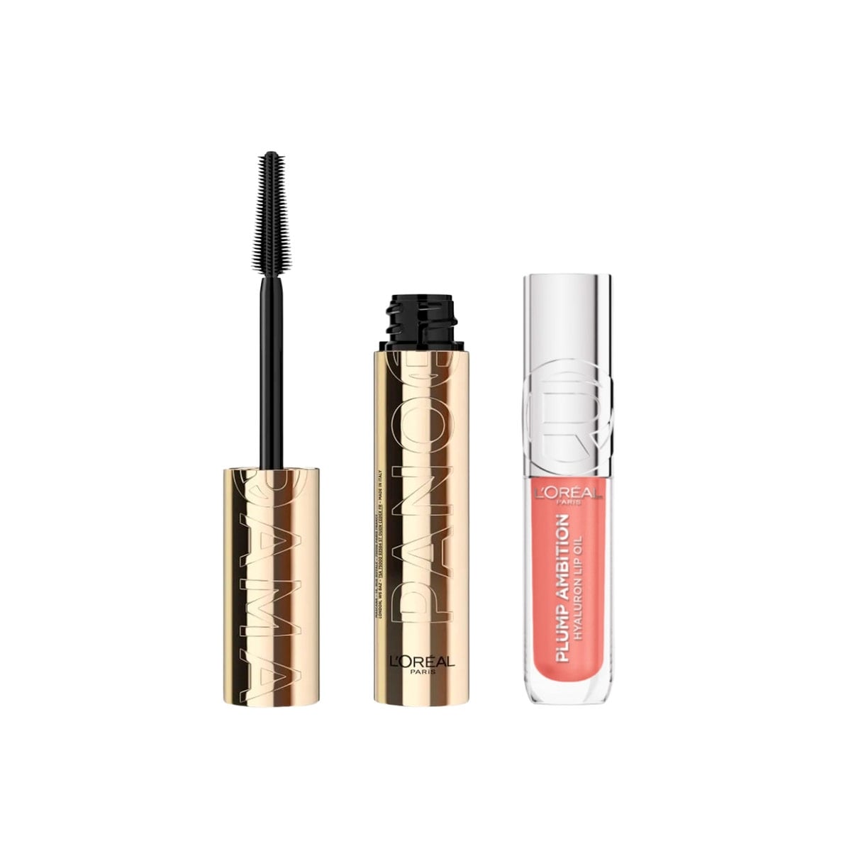 SET MAQUILLAJE LOREAL PARIS MÁSCARA PANORAMA WTP+LABIAL PLUMP AMBITION WORTH IT - 1