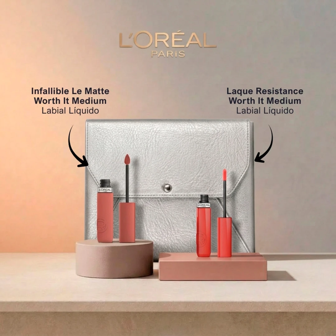 SET MAQUILLAJE LOREAL PARIS LAQUE RESISTANCE WORTH IT MEDIUM+INFALLIBLE MATTE WORTH IT MEDIUM - 2