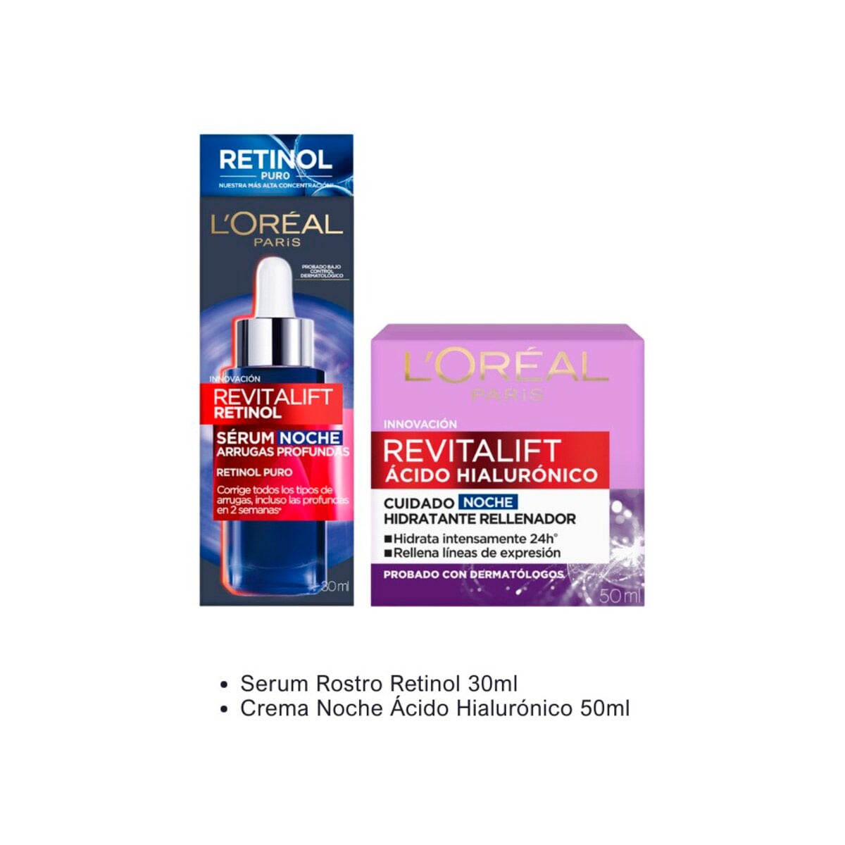 SET TRATAMIENTO LOREAL PARIS REVITALIFT SÉRUM 30ML+CREMA NOCHE 50ML - 2