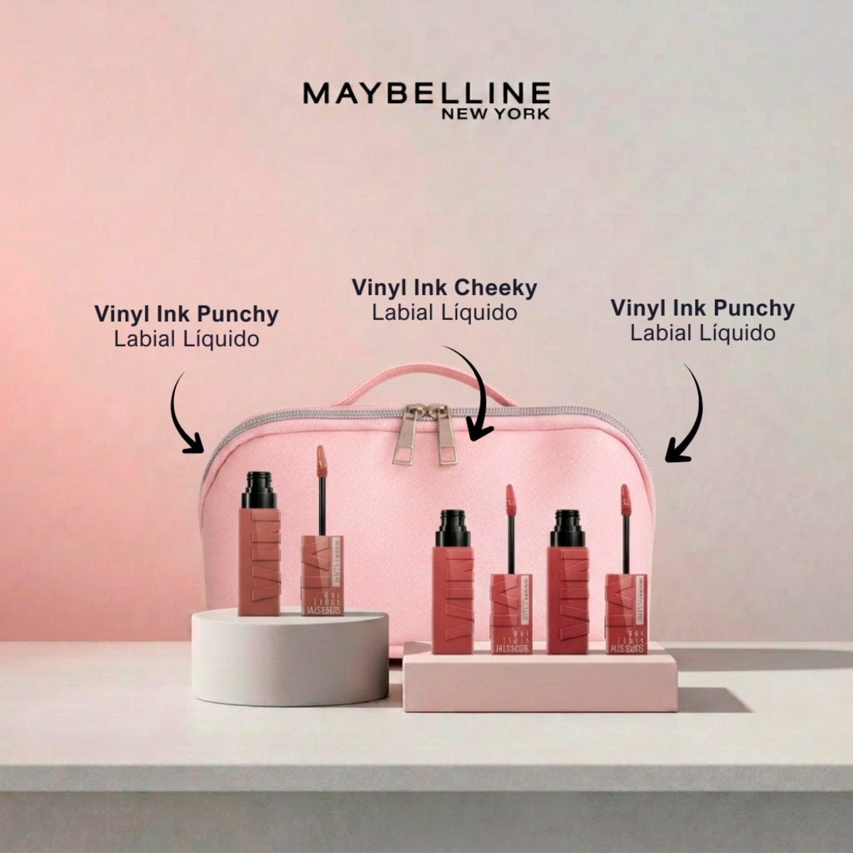SET LABIALES MAYBELLINE VINYL INK CHEEKY+PUNCHY+PEPPY - 2
