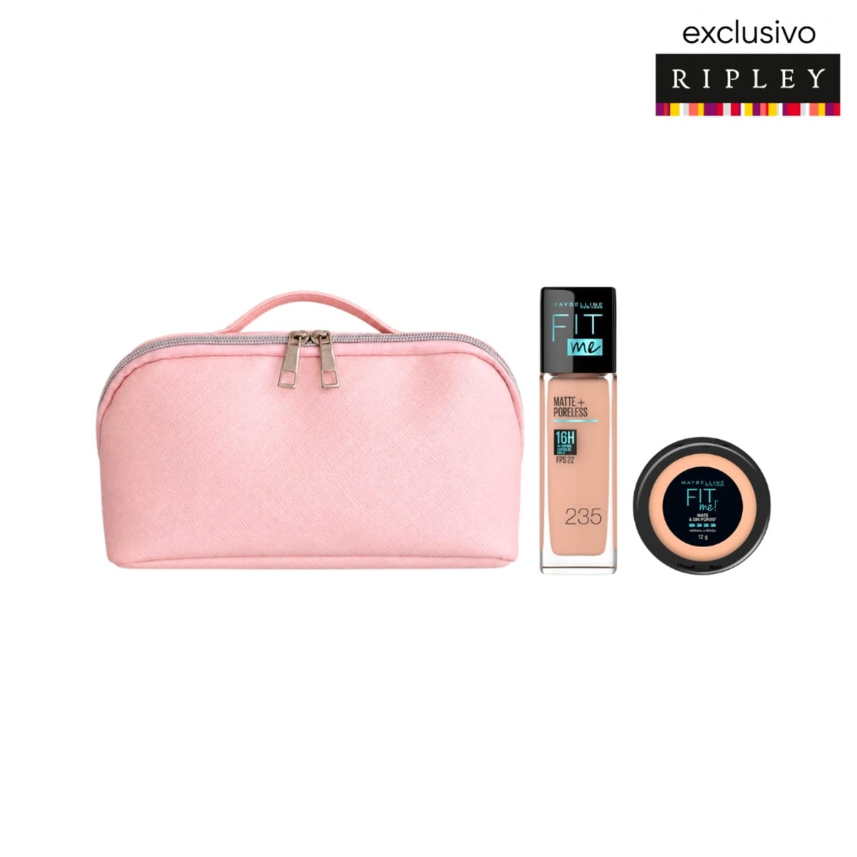 SET ROSTRO MAYBELLINE MATE FIT ME POLVO COMPACTO NATURAL BEIGE 220+BASE LÍQUIDA NATURAL 235 - 1