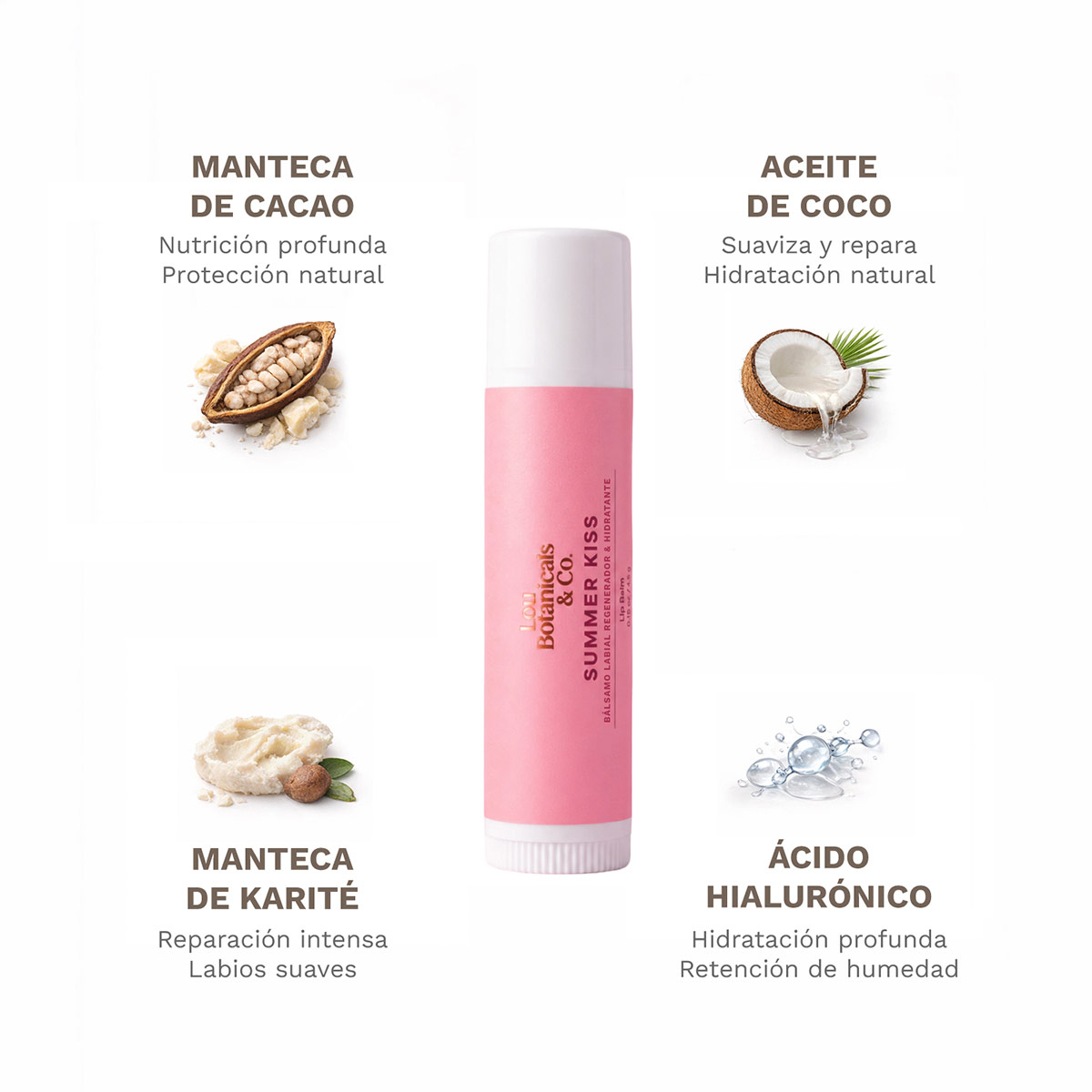 BALSAMO LABIAL HIDRATANTE LOU BOTANICALS SUMMER KISS - 2
