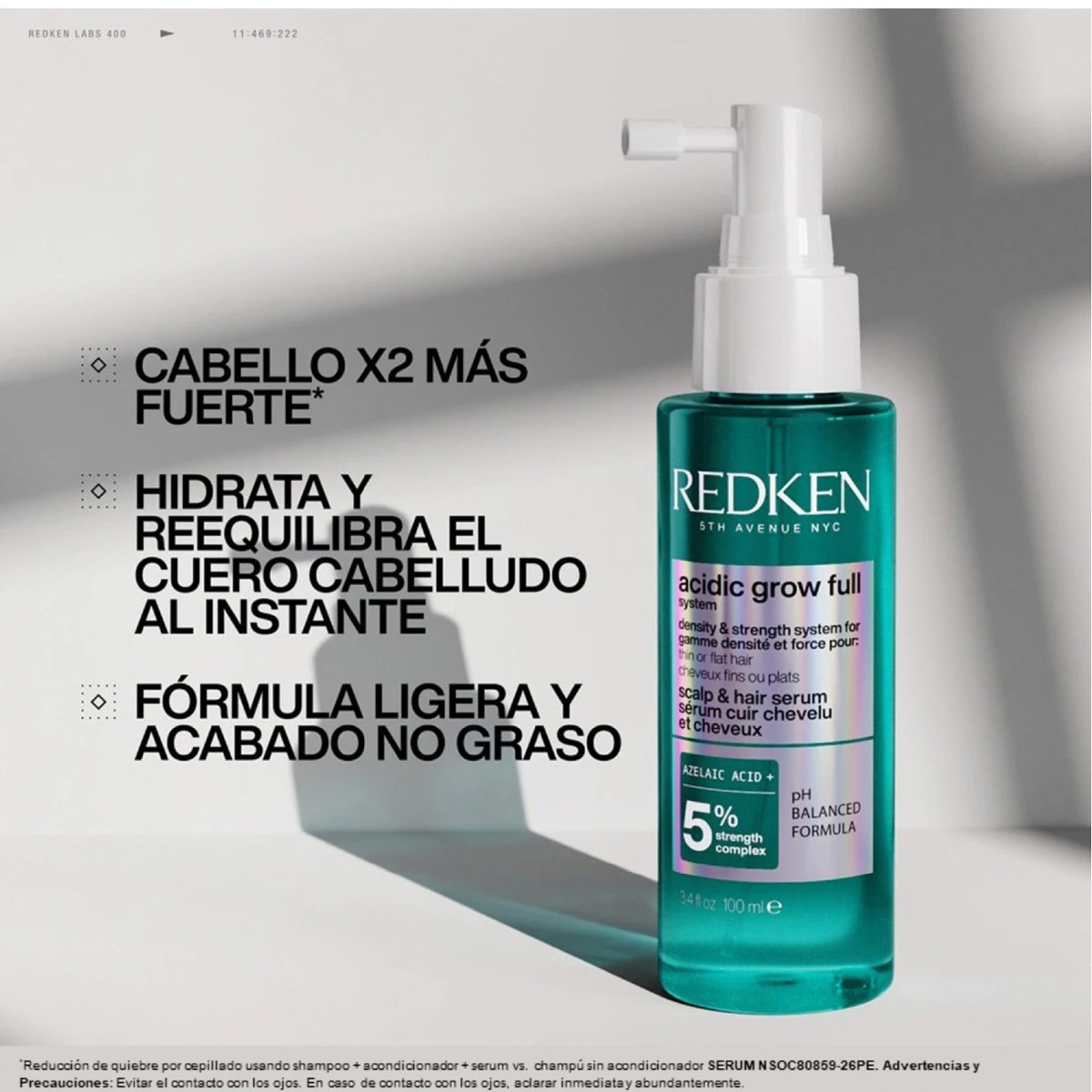 SÉRUM SIN ENJUAGE REDKEN ACIDIC GROW FULL SYSTEM 100ML - 2