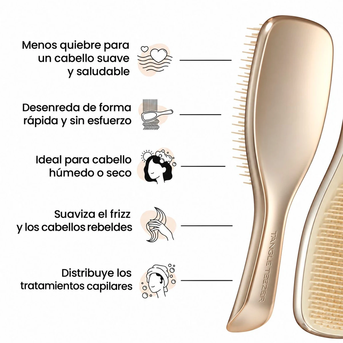 CEPILLO TANGLE TEEZER ULTIMATE DETANGLER CHROME CHAMPAGNE GOLD - 6